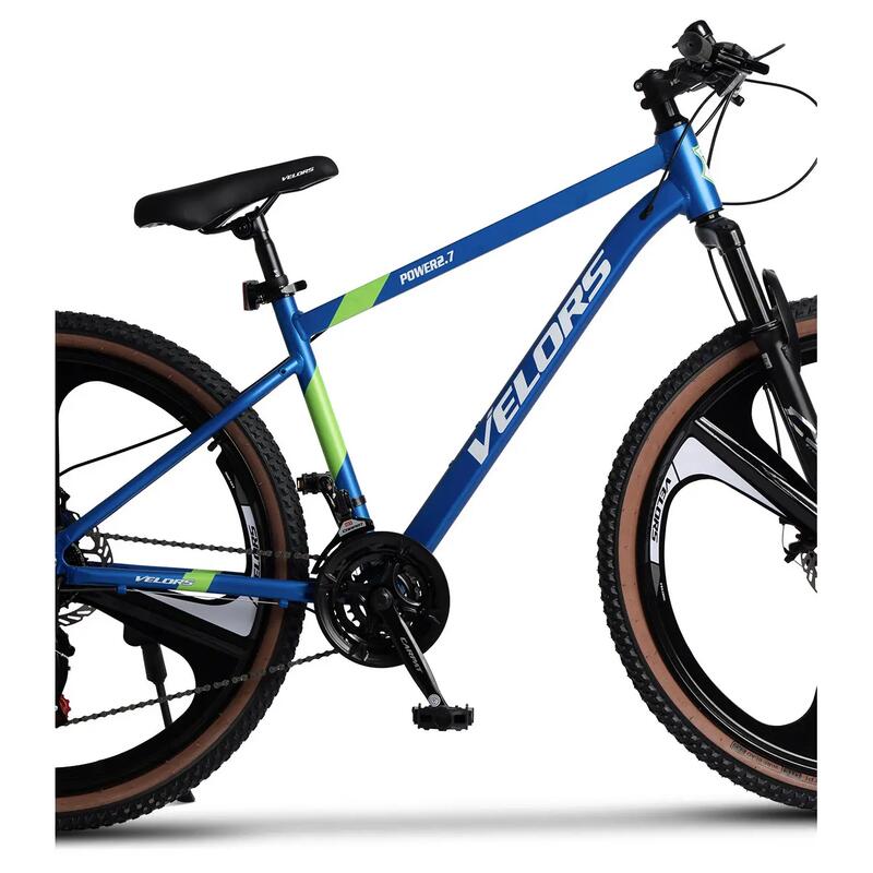 Bicicletă MTB semi-rigidă Power 21v Albastru/Verde