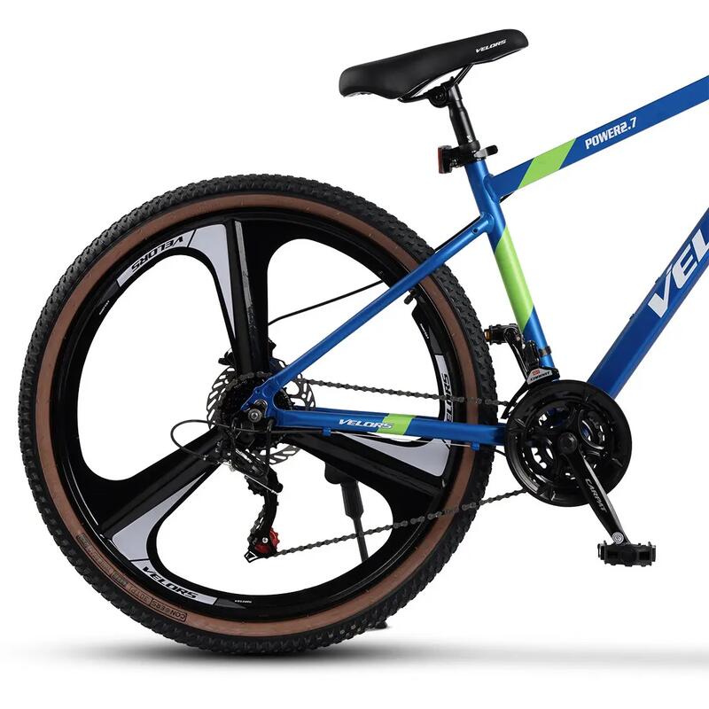 Bicicletă MTB semi-rigidă Power 21v Albastru/Verde