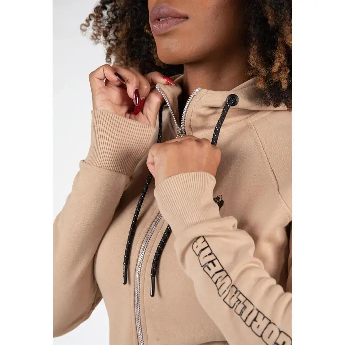 Marion Felpa con cappuccio con zip - Beige 6/7