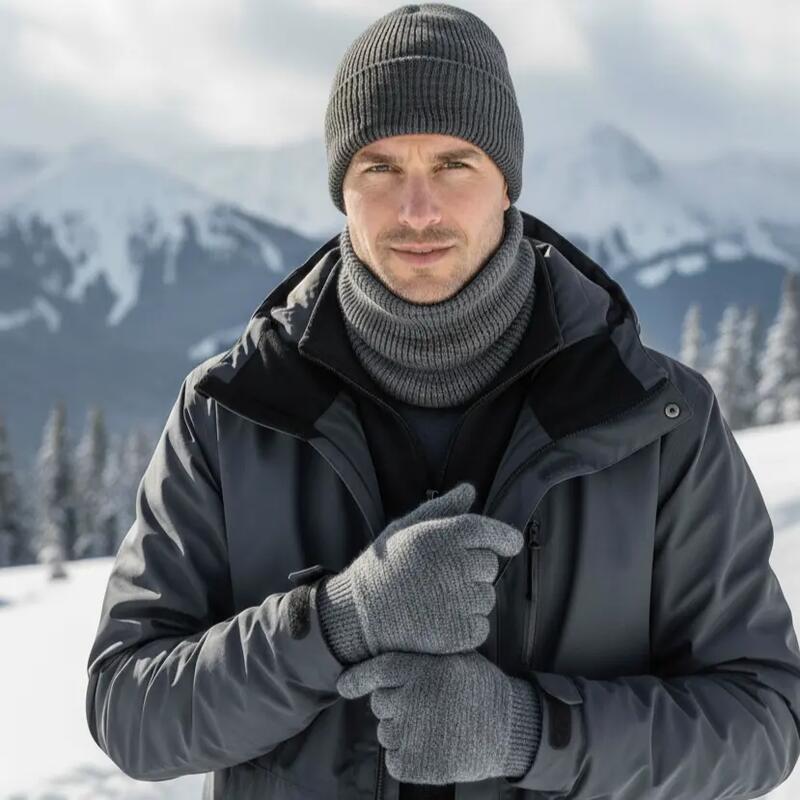 3'lü Kış Seti, %70 Merino Yünlü Termal Bere, Boyunluk ve Eldiven - WINTERSET