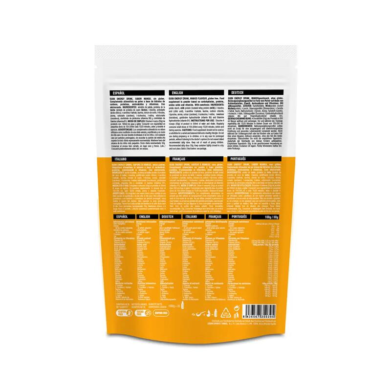 Plic pudra isotonic - SUB9 ENERGY DRINK - mango - 1kg