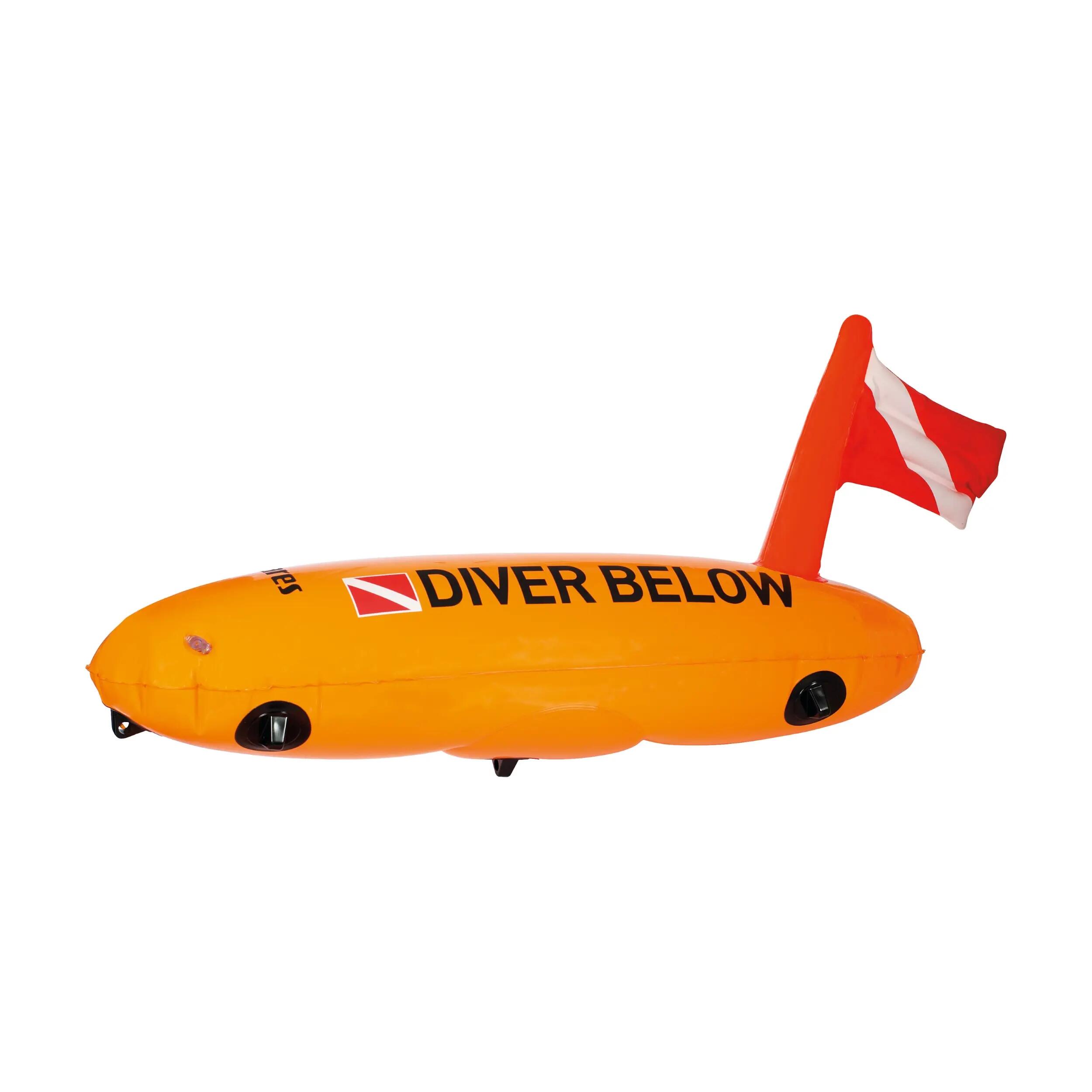 Boya Torpedo Forma Hidrodinámica Naranja Cámara Doble 20m 2/3
