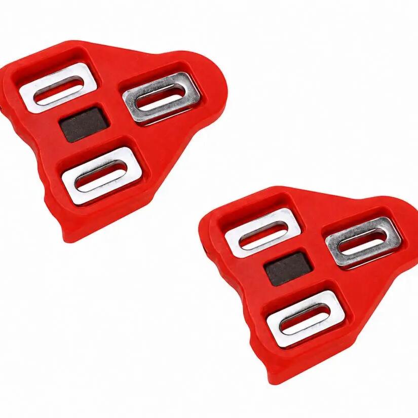 Tecora e Asista shoe cleats for Look pedals — red, approx. 9° float.