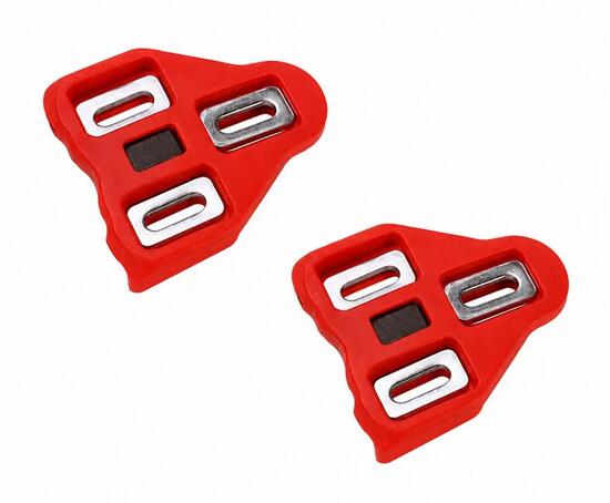 Tacchette Tecora e Asista per pedali Look rosse gioco ~9°.