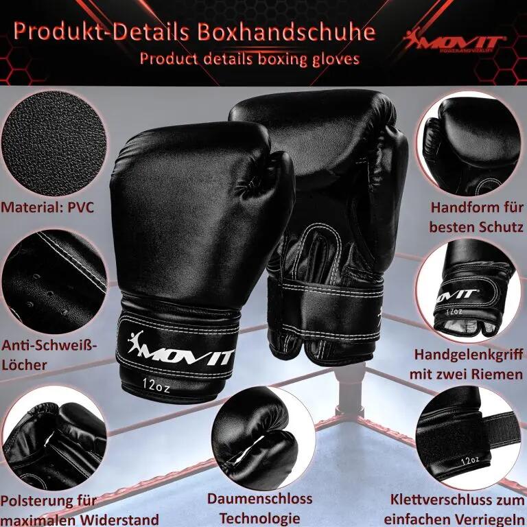 Set sac de box, manusi, bandaje, MOVIT®, 25 kg, pentru adulti, alb