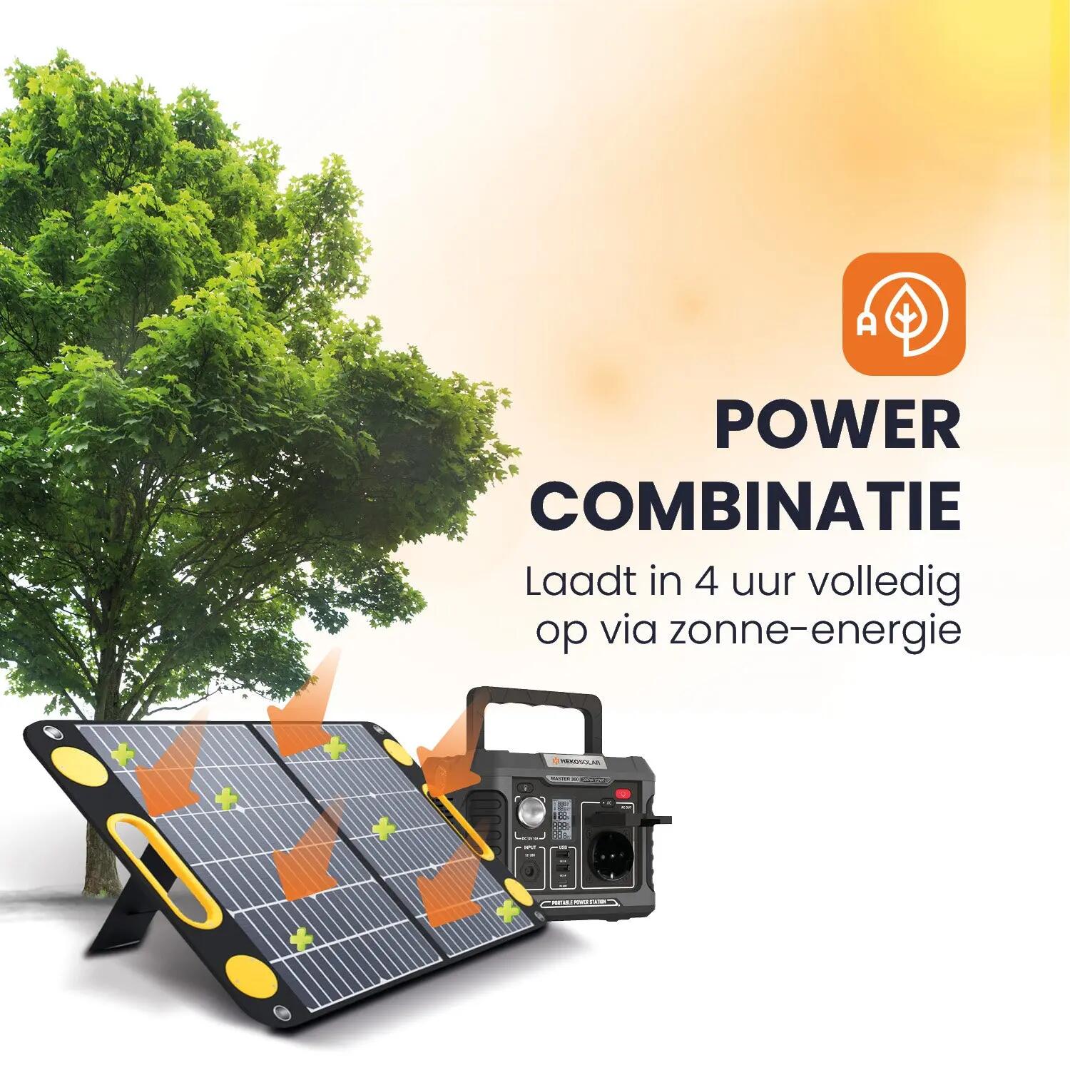Powerstation Master 300 + Portable Solar Panel Unfold 60 6/15