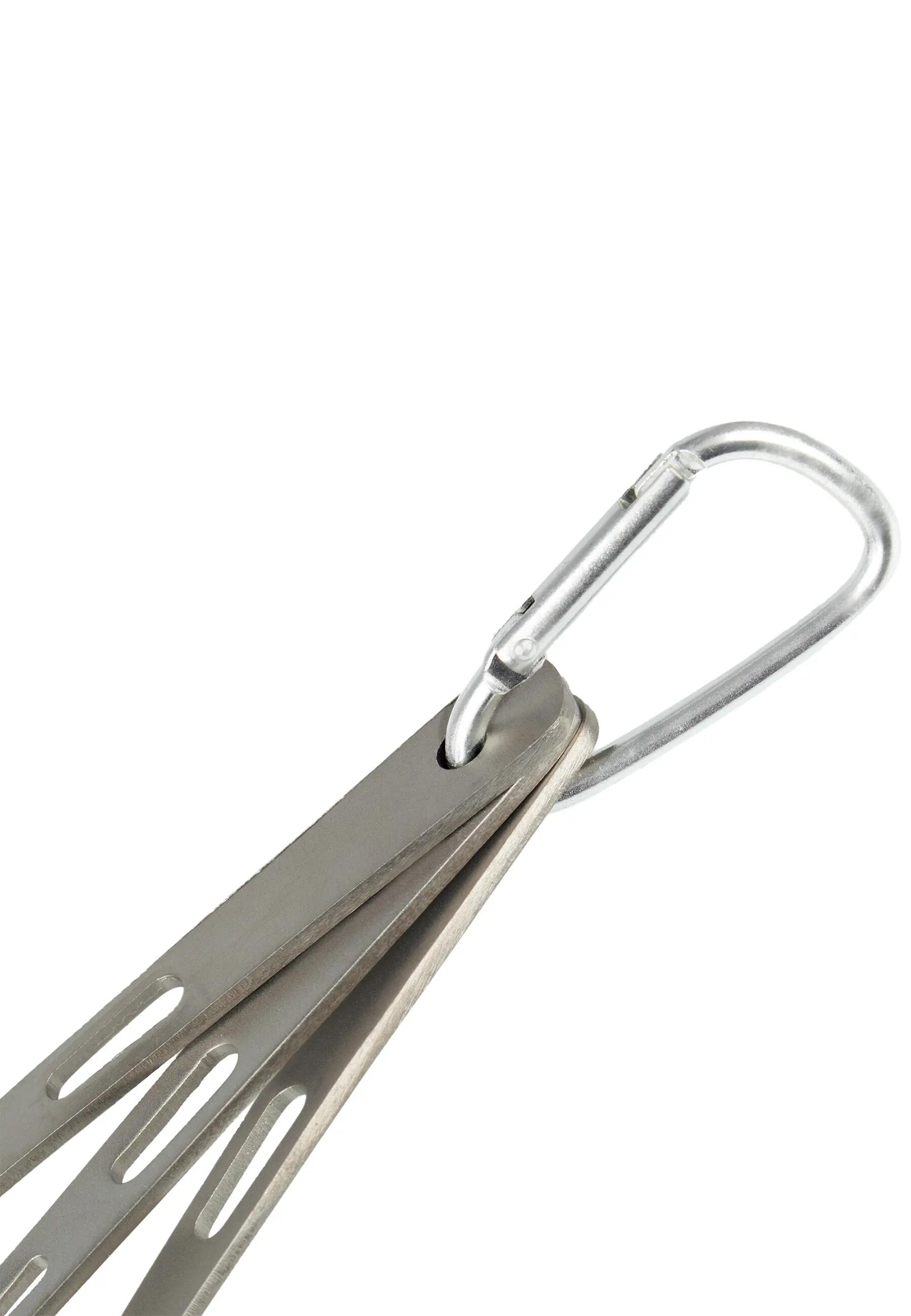 Ultraleichtes Titan Campingbesteck 3-teilig mit Karabiner - OneSize 6/7