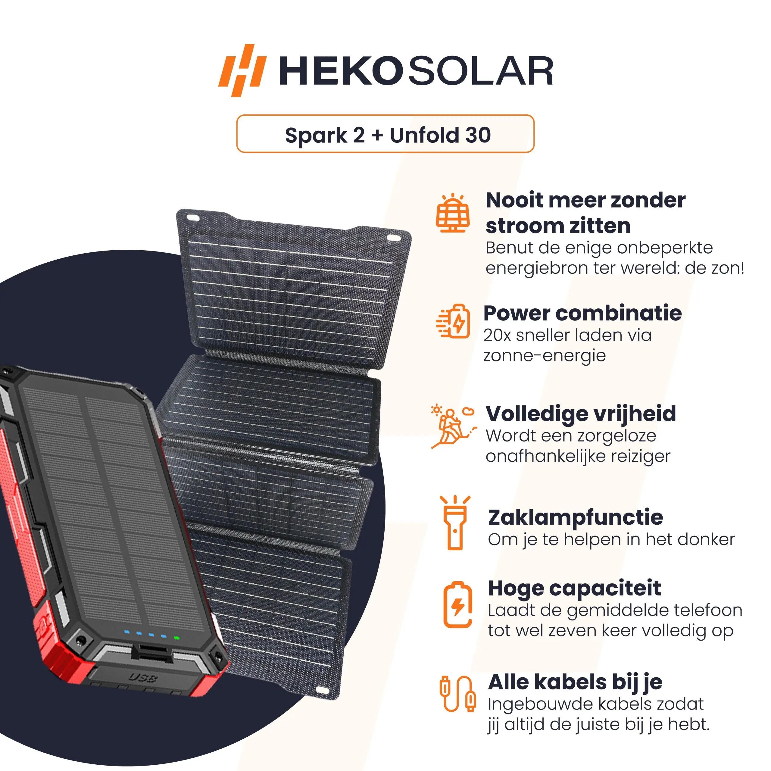 Solar Powerbank Spark 2 + Portable Solar Panel Unfold 30 3/15
