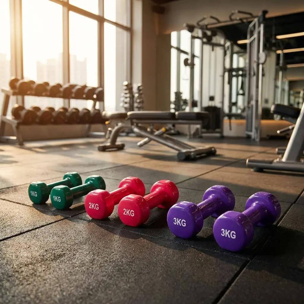 Vinyl Kurzhantel Set mit 3 Hantelpaaren für Krafttraining und Fitness 2/3