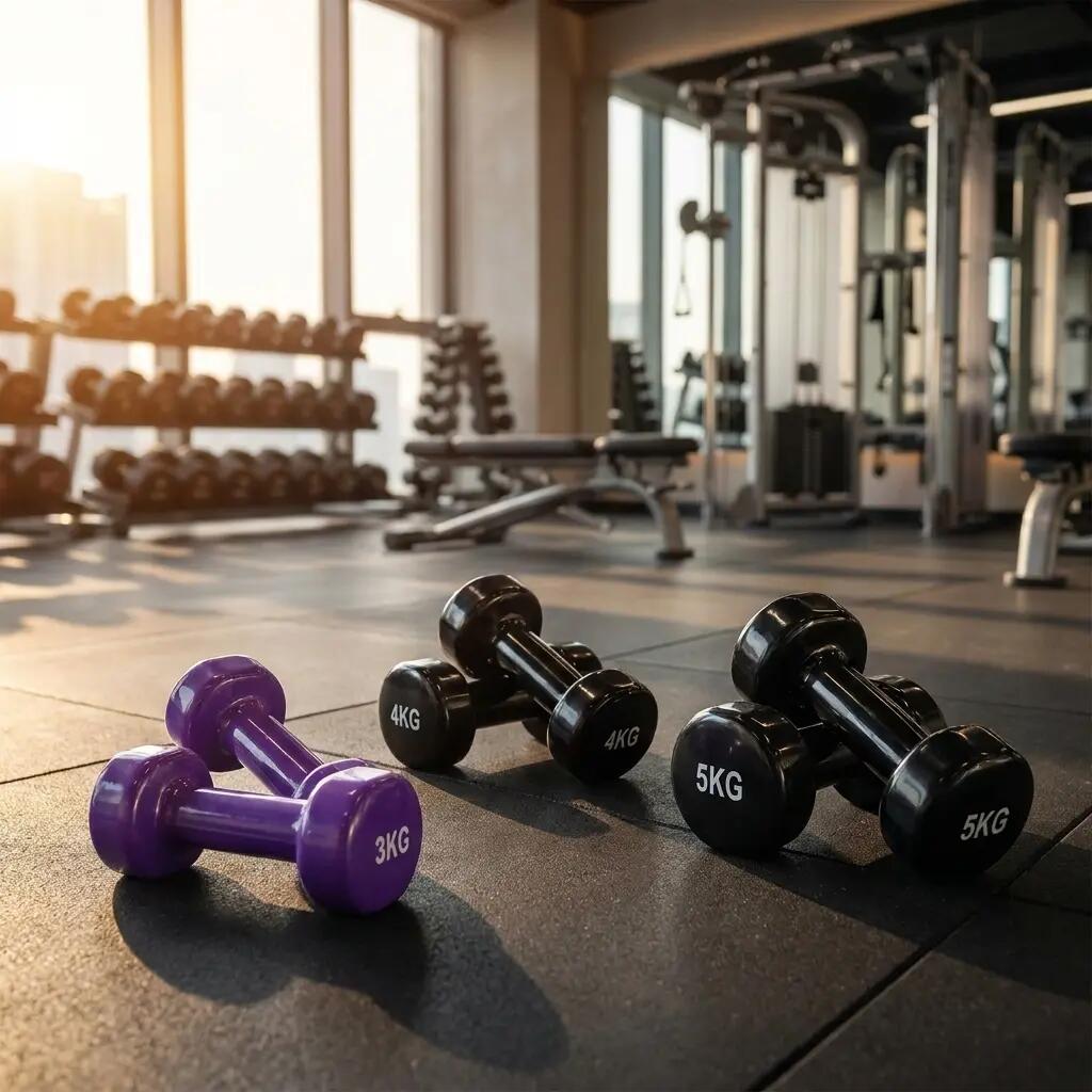 Vinyl Kurzhantel Set mit 3 Hantelpaaren für Krafttraining und Fitness 2/3