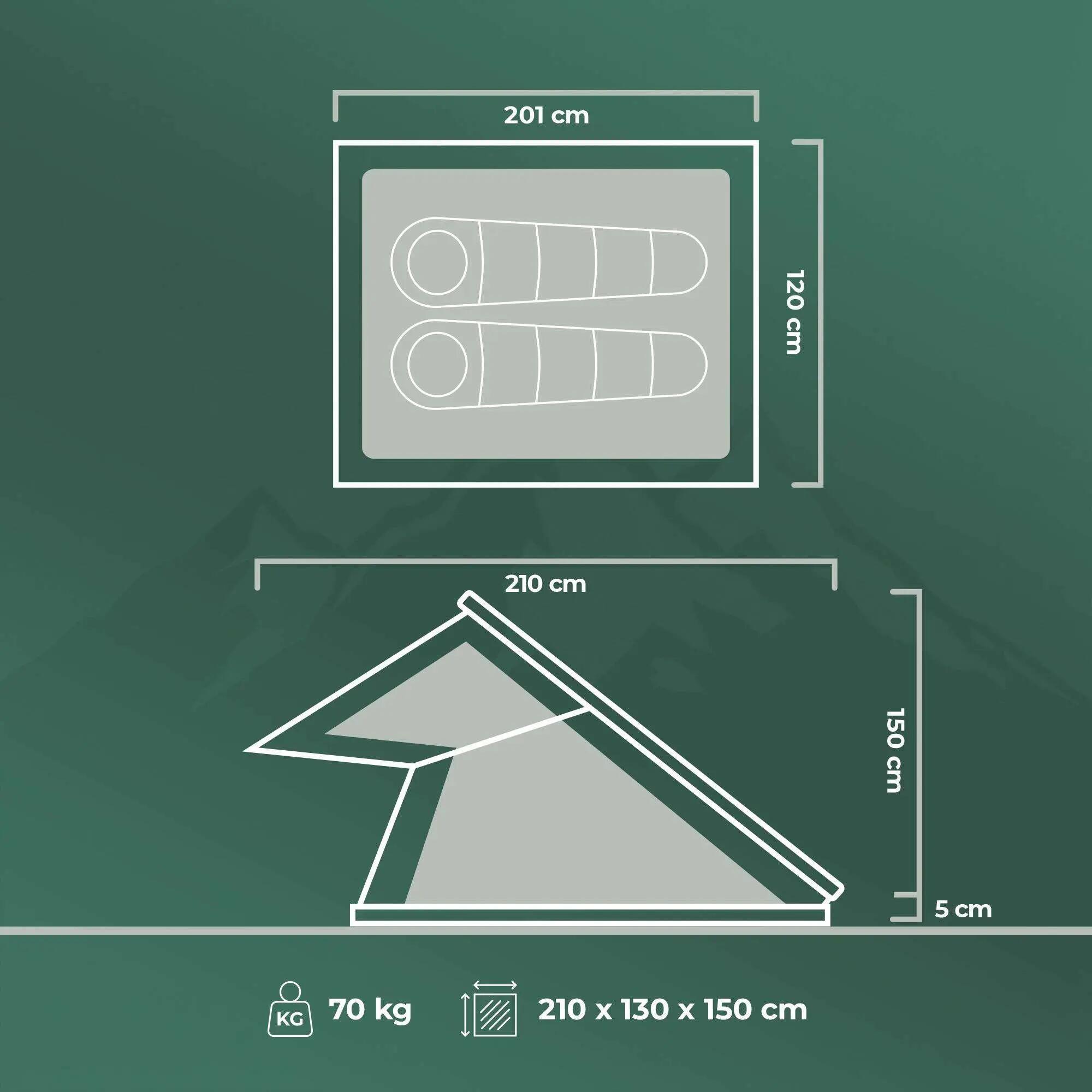 Tenda da tetto per 2 persone Kadva Razor 2/8