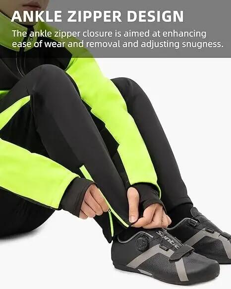 ROCKBROS Winter Radhose Herren Winddicht Lang Fahrradhose 5/6
