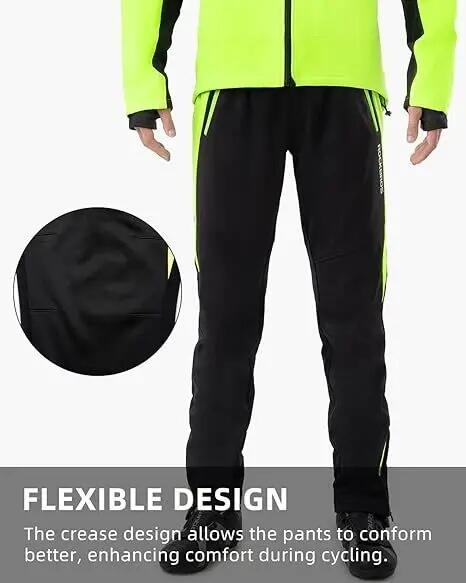 ROCKBROS Winter Radhose Herren Winddicht Lang Fahrradhose 3/6