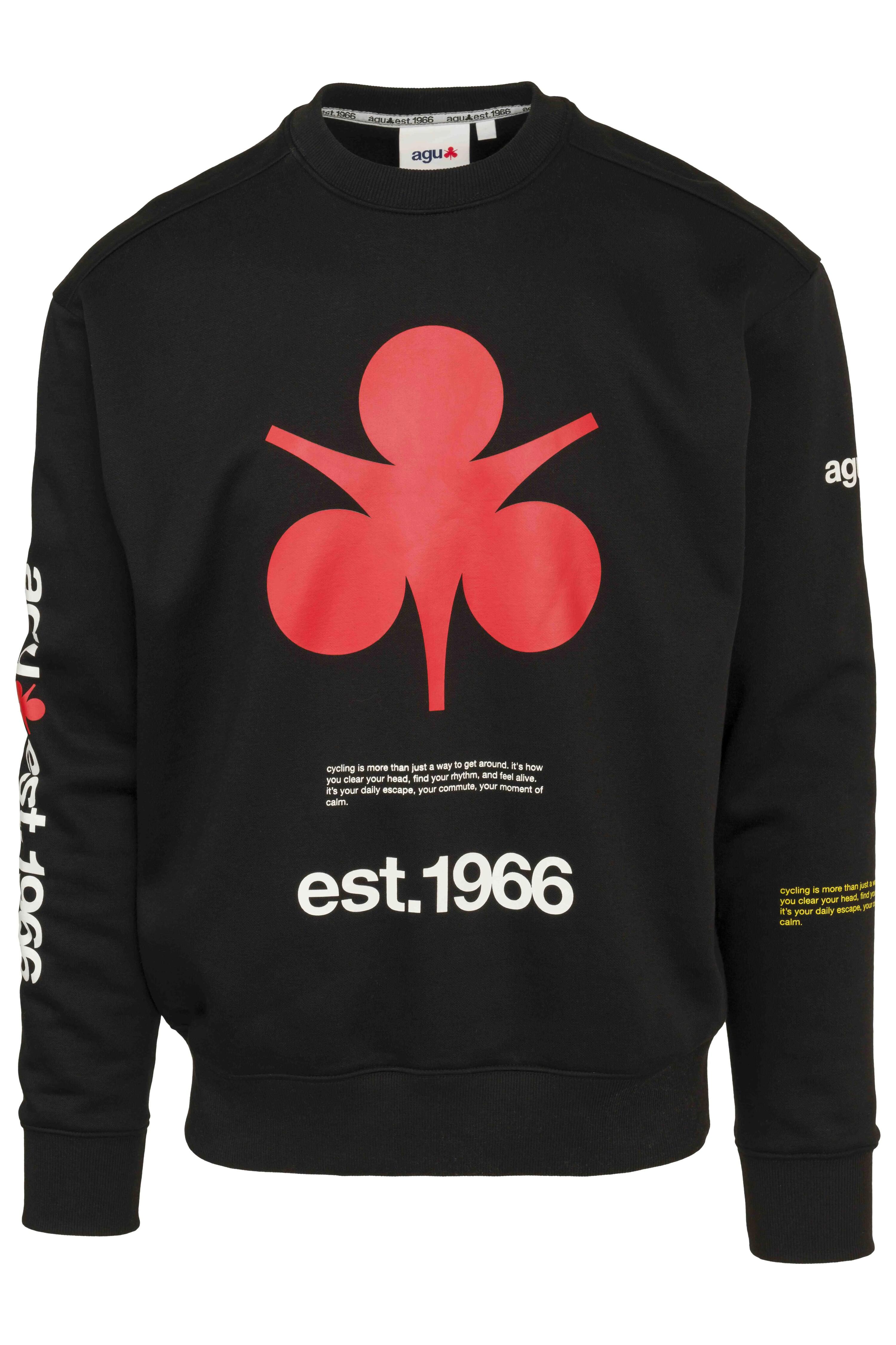 Sweater unisexe vélo décontracté col rond Classic noir 1/7