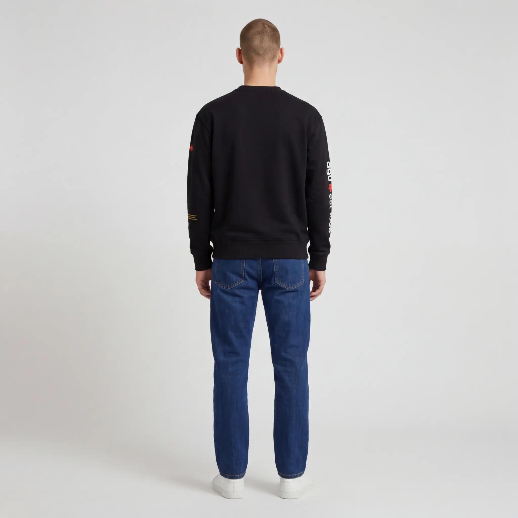Sweater unisexe vélo décontracté col rond Classic noir 4/7