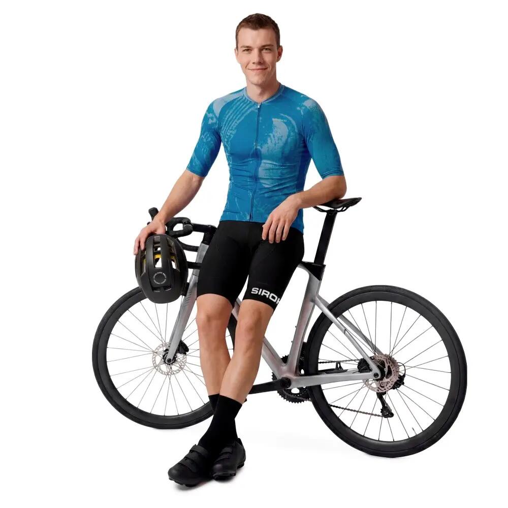 Maillot biodegradable hombre ciclismo Bio NRC Blue Azul 3/8