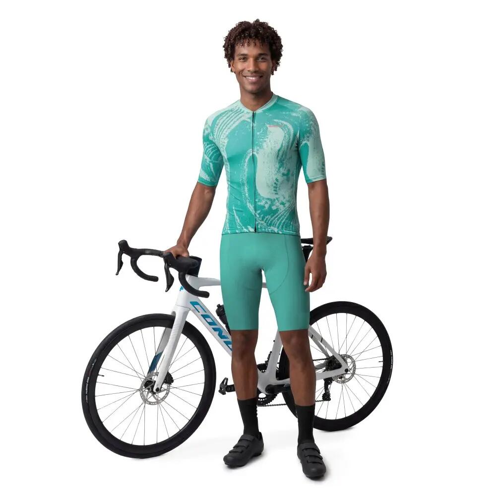 Maillot biodegradable hombre ciclismo Bio NRC Green Verde 3/8