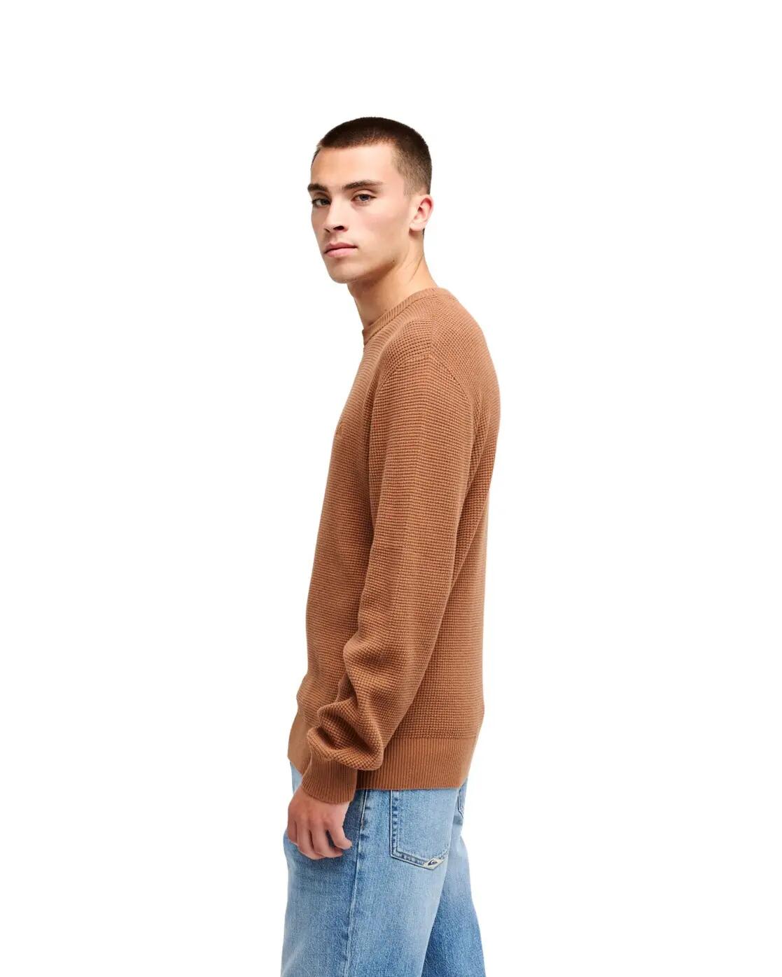 Pull WAFFLE Marron Homme 3/4