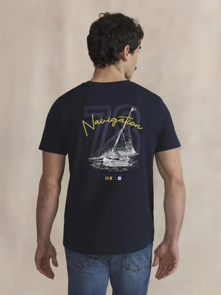 T-shirt - Sport - Homme - Col rond, manches courtes - LUKENTEE - Marine 4/5