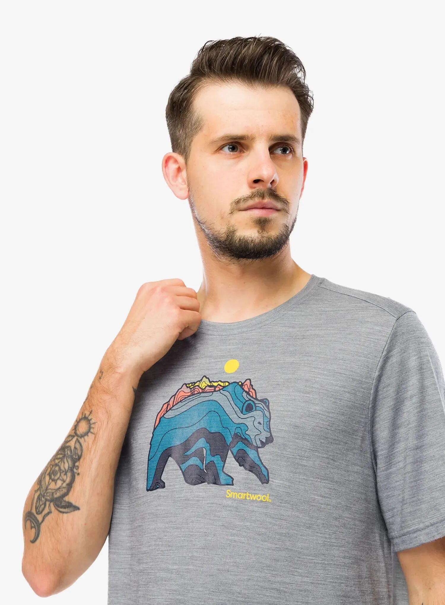 Koszulka z nadrukiem Smartwool Bear Strata Active Short Sleeve Graphic Tee 6/7
