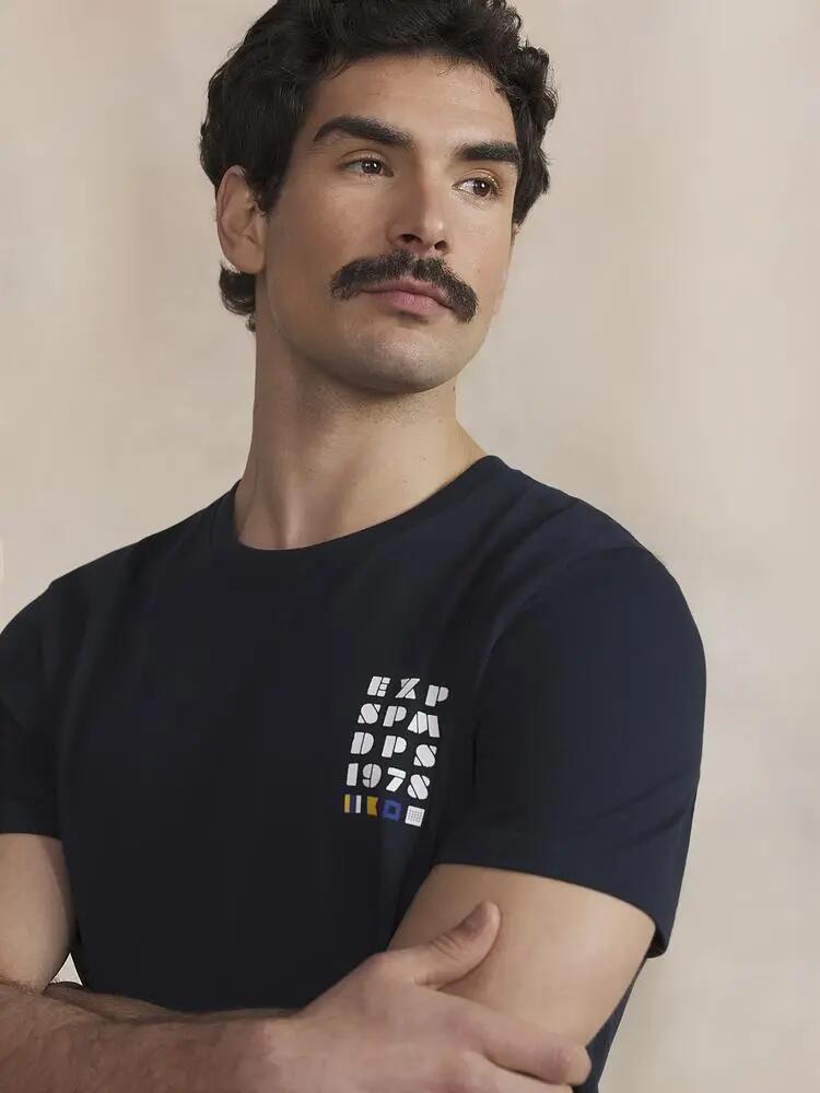 T-shirt - Sport - Homme - Col rond, manches courtes - LUKENTEE - Marine 2/5