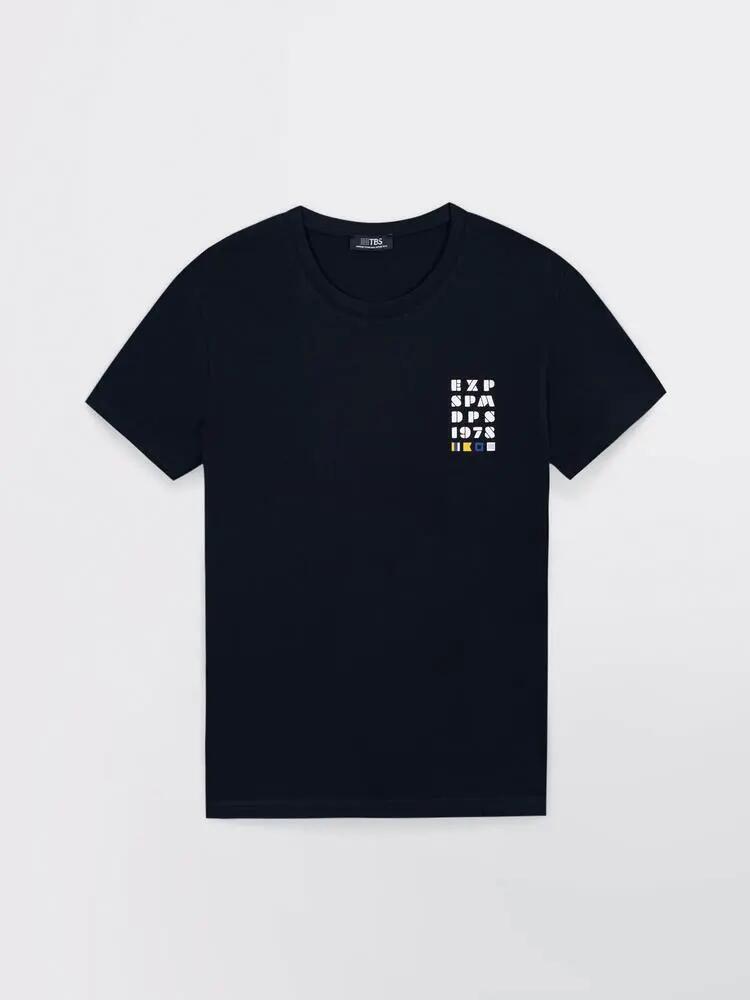 T-shirt - Sport - Homme - Col rond, manches courtes - LUKENTEE - Marine 5/5