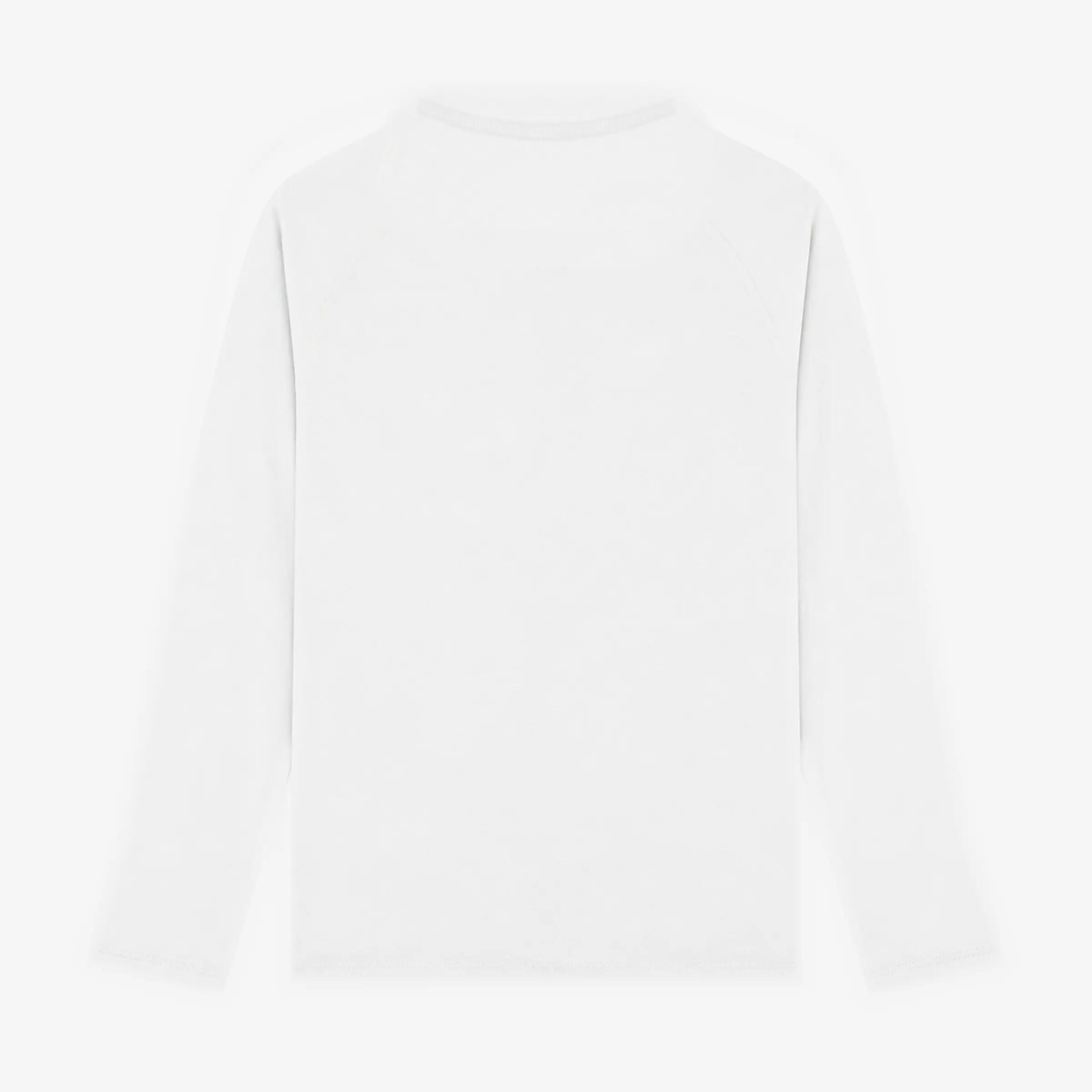 T-shirt manches longues col rond coton blanc 2/3