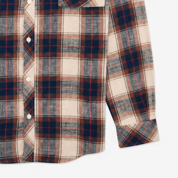 Camisa de manga comprida em algodão xadrez 3/3
