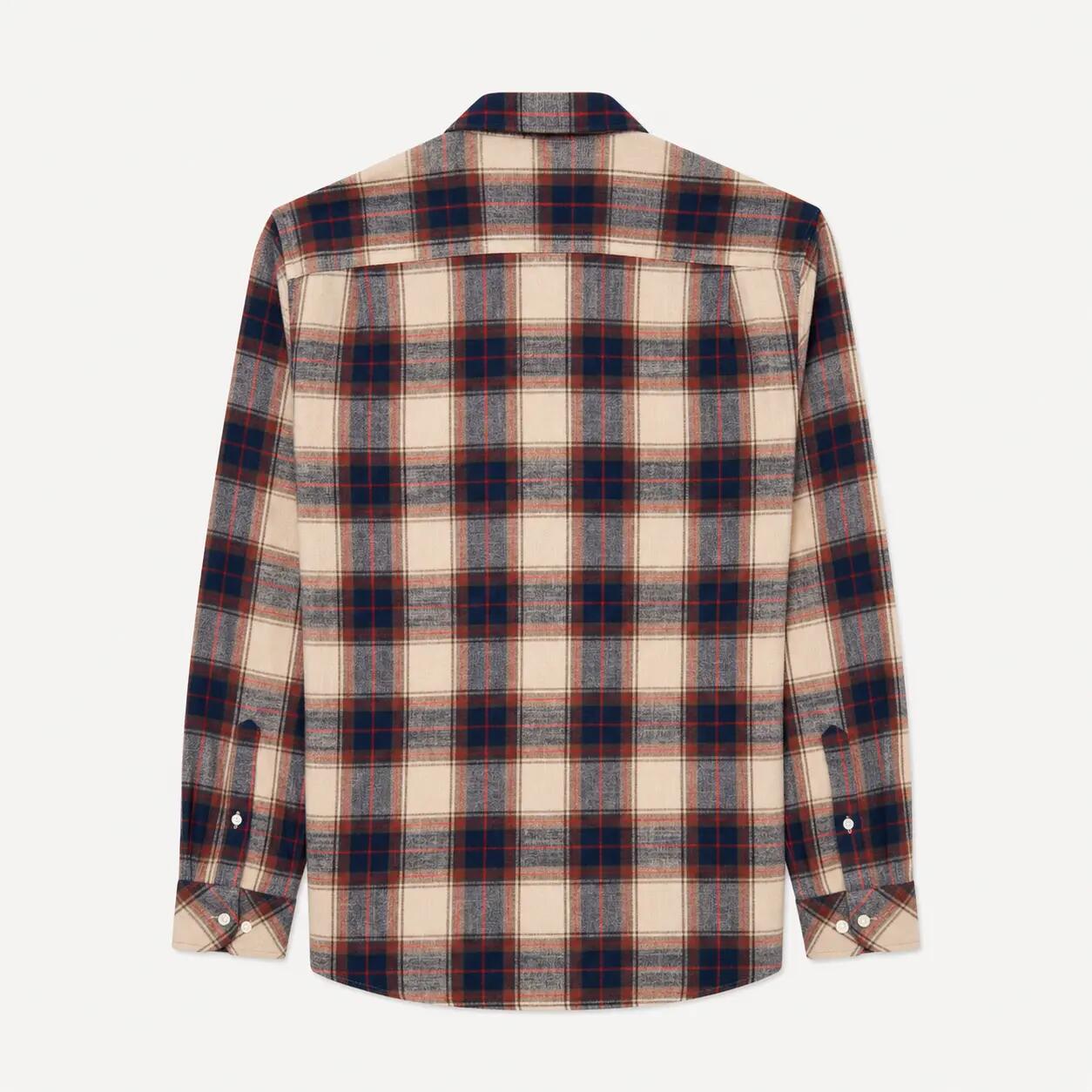 Camisa de manga comprida em algodão xadrez 2/3