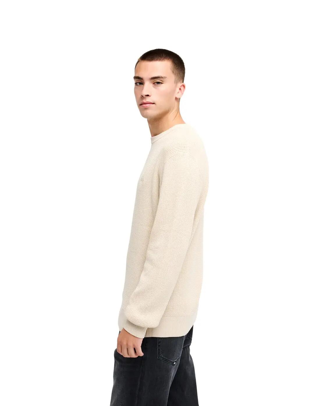 Pull WAFFLE Beige Homme 3/4