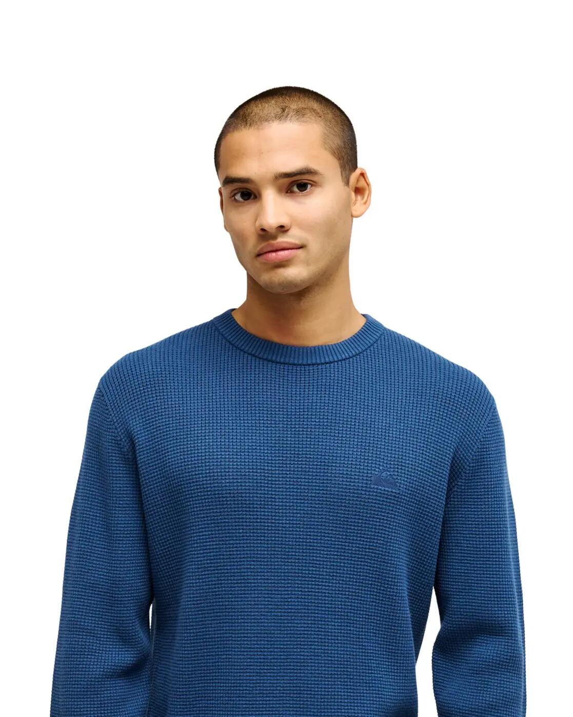 Trui WAFFLE Blau Heren 4/4