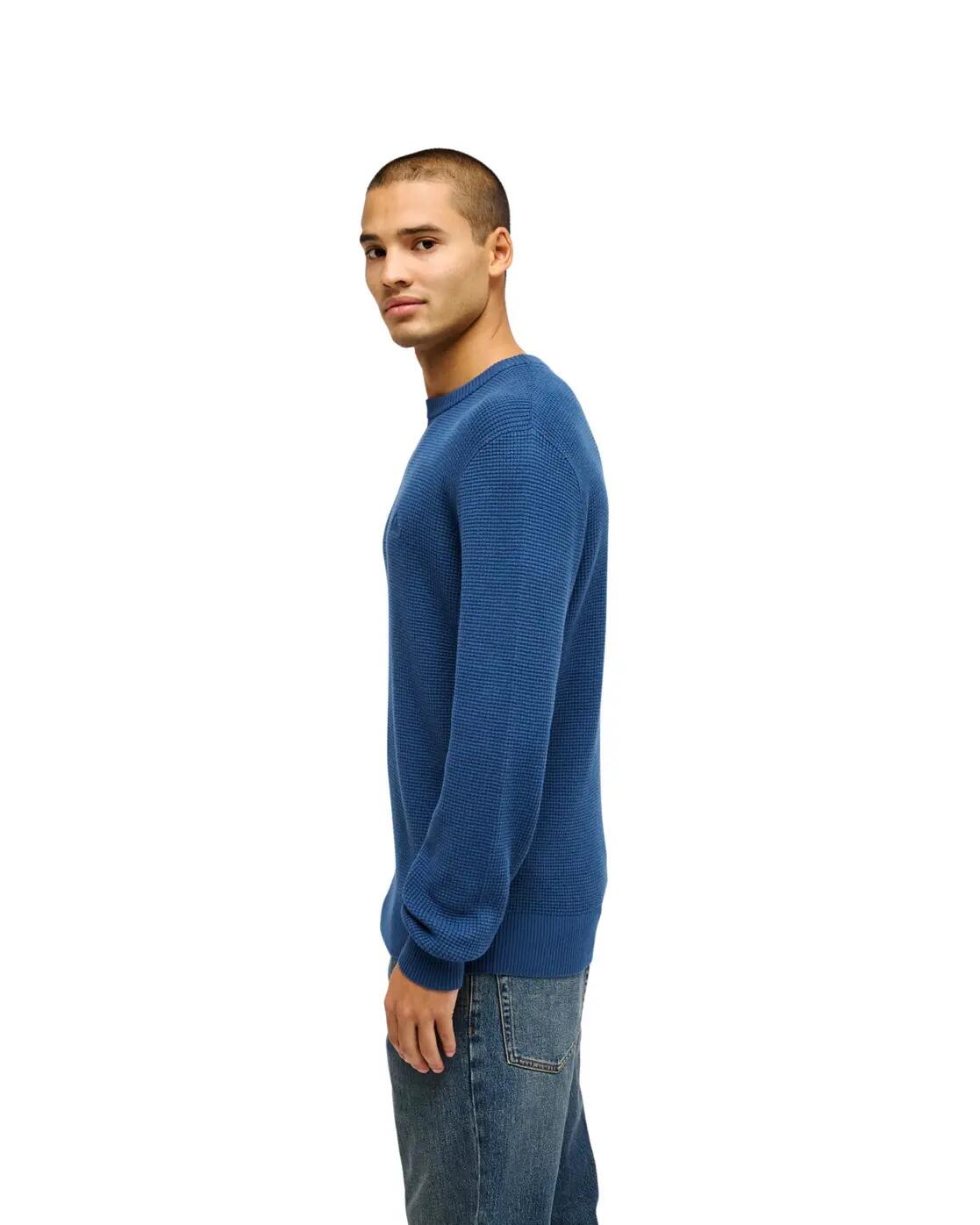Trui WAFFLE Blau Heren 3/4