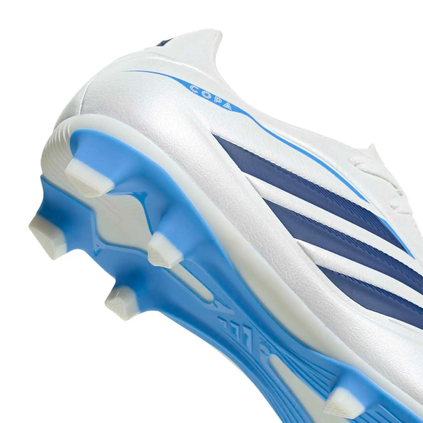 Crampons Adidas Copa Pure IV Club FG/MG Enfant Blanc et bleu 7/7