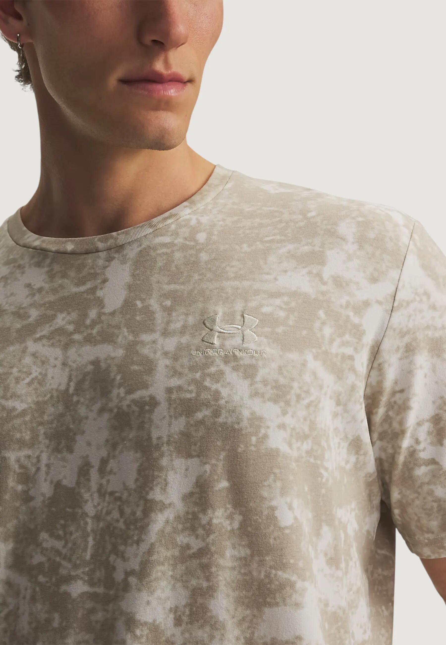 t-shirt crop top UA M ICON SS NOVELTY HOMME beige 3/5
