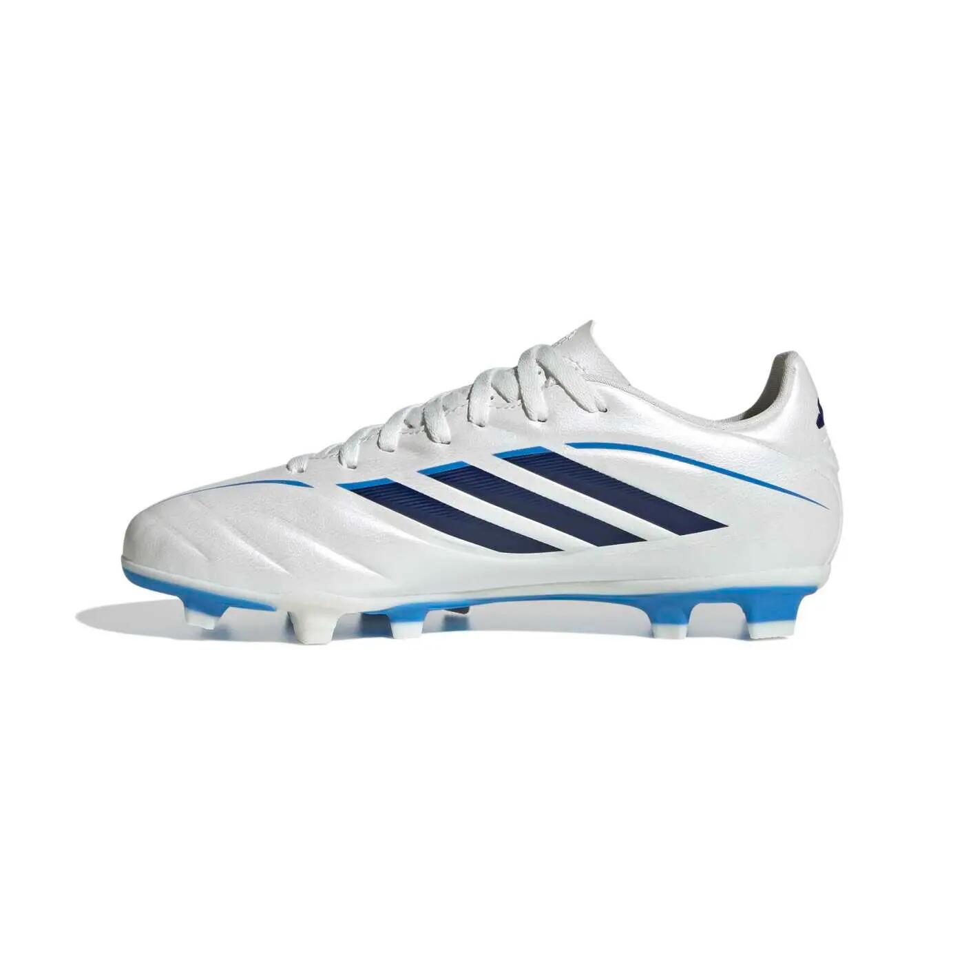 Crampons Adidas Copa Pure IV Club FG/MG Enfant Blanc et bleu 3/7