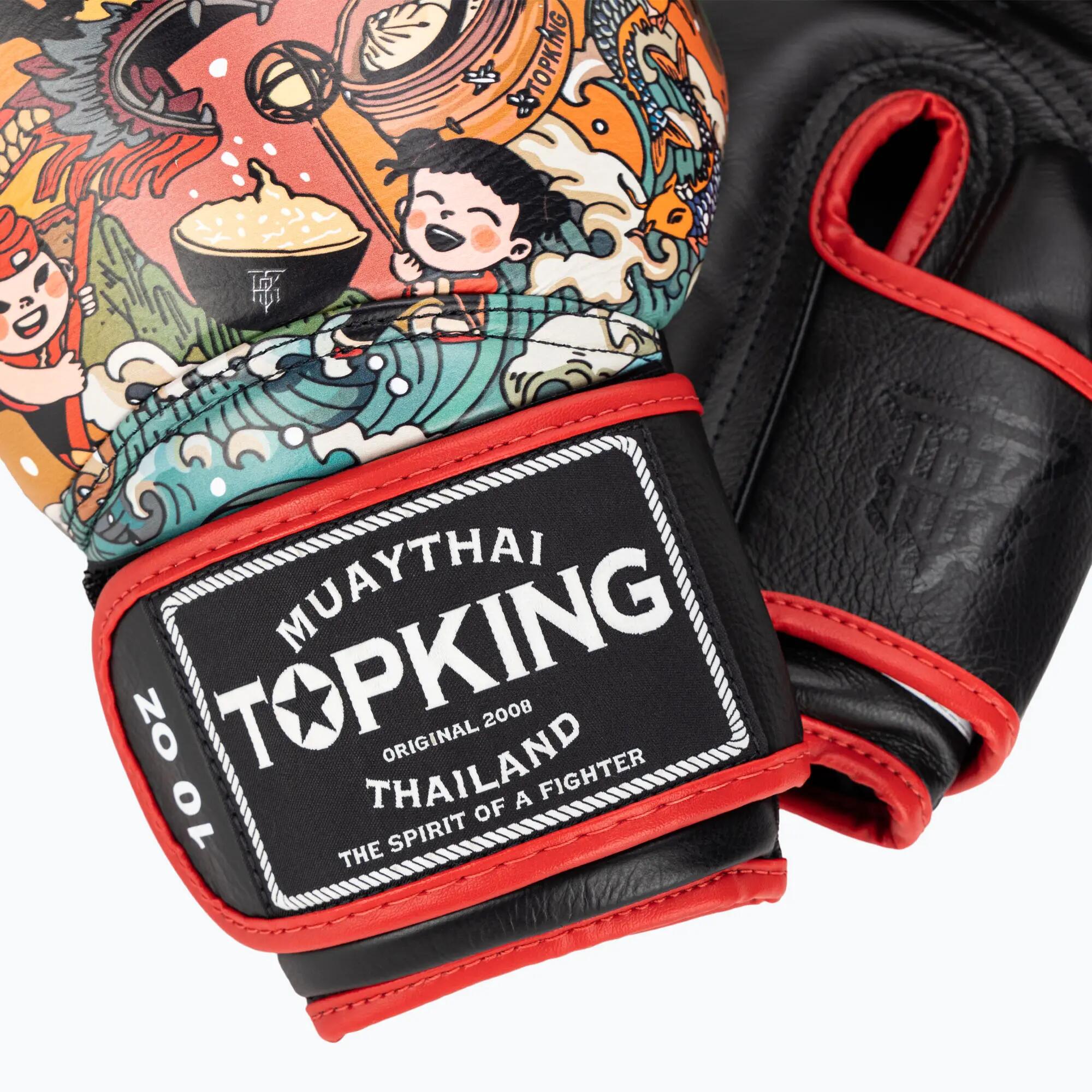Luvas de boxe Top King Boxing Culture preto/vermelho TKBGCT-2C2 5/7