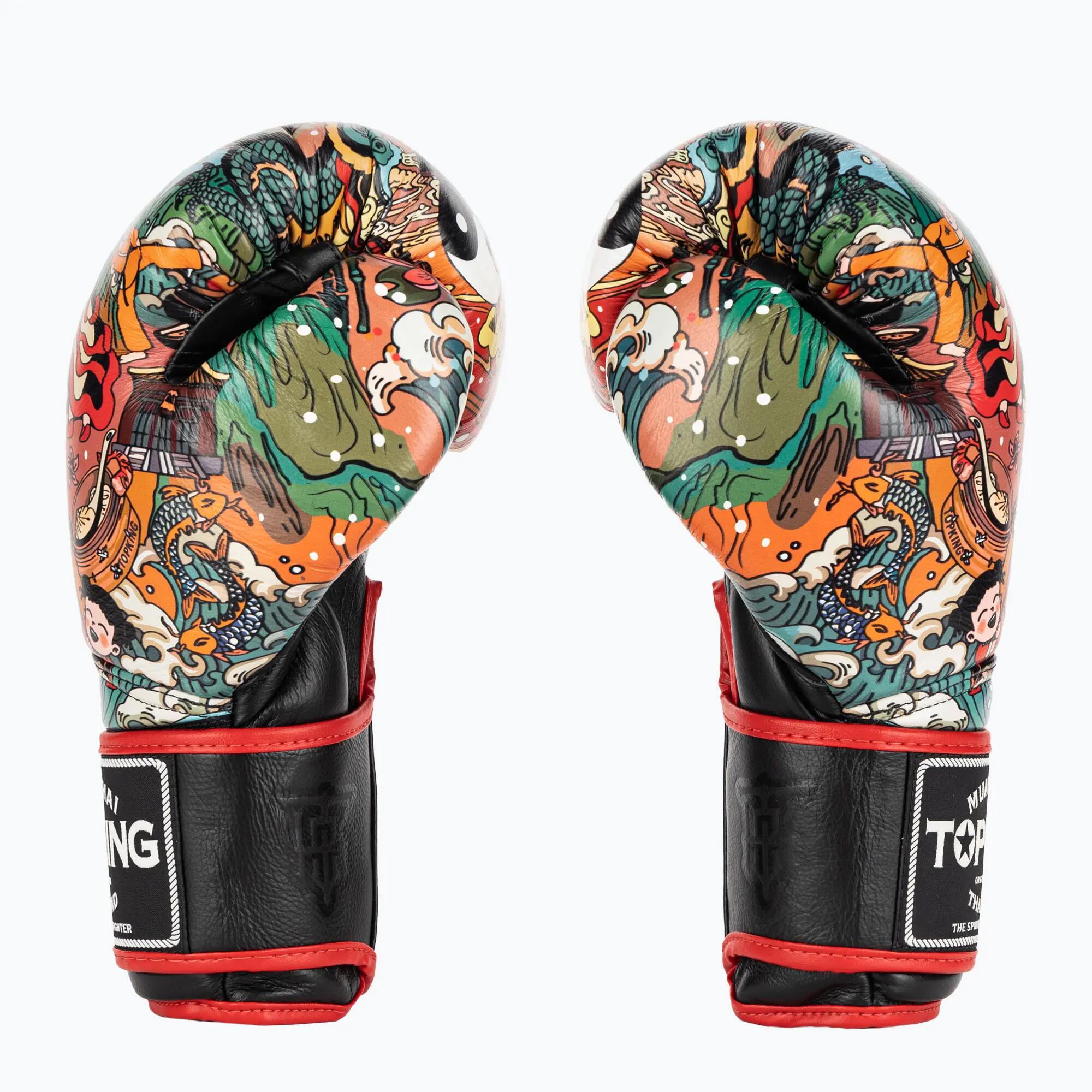 Luvas de boxe Top King Boxing Culture preto/vermelho TKBGCT-2C2 4/7