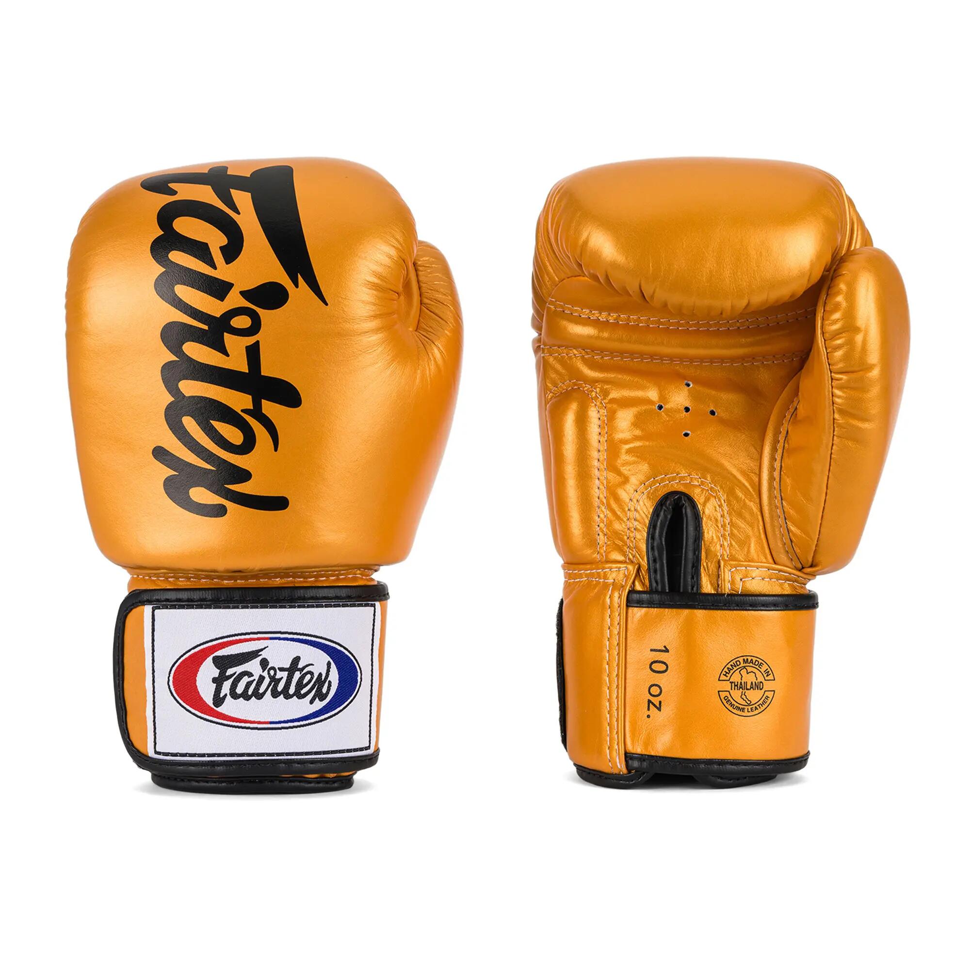 Luvas de boxe Fairtex em couro genuíno BGV19 douradas, 14 oz 7/7