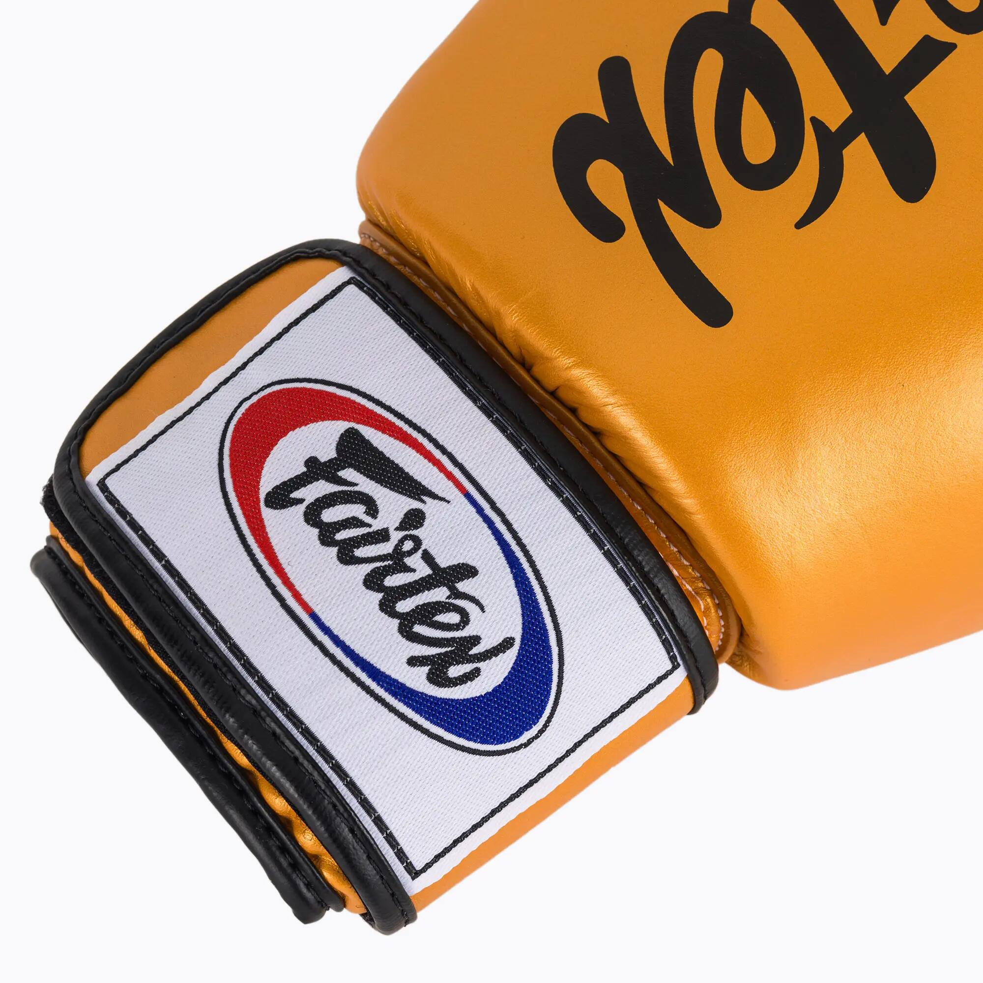 Luvas de boxe Fairtex em couro genuíno BGV19 douradas, 14 oz 6/7
