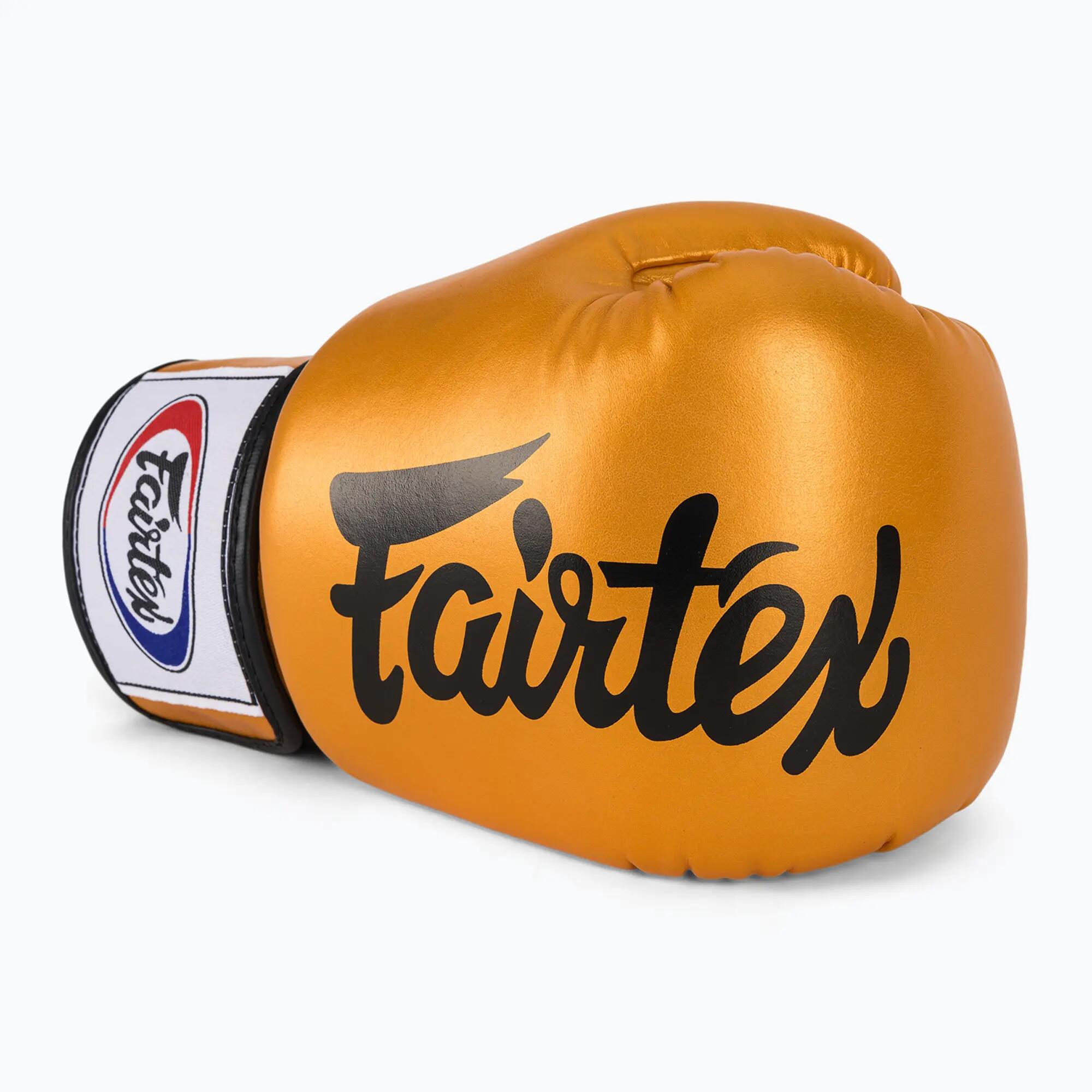 Luvas de boxe Fairtex em couro genuíno BGV19 douradas, 14 oz 5/7
