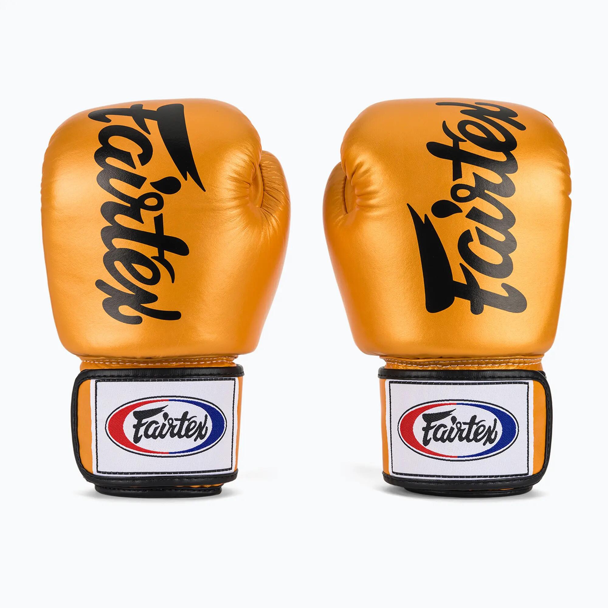 Luvas de boxe Fairtex em couro genuíno BGV19 douradas, 14 oz 2/7