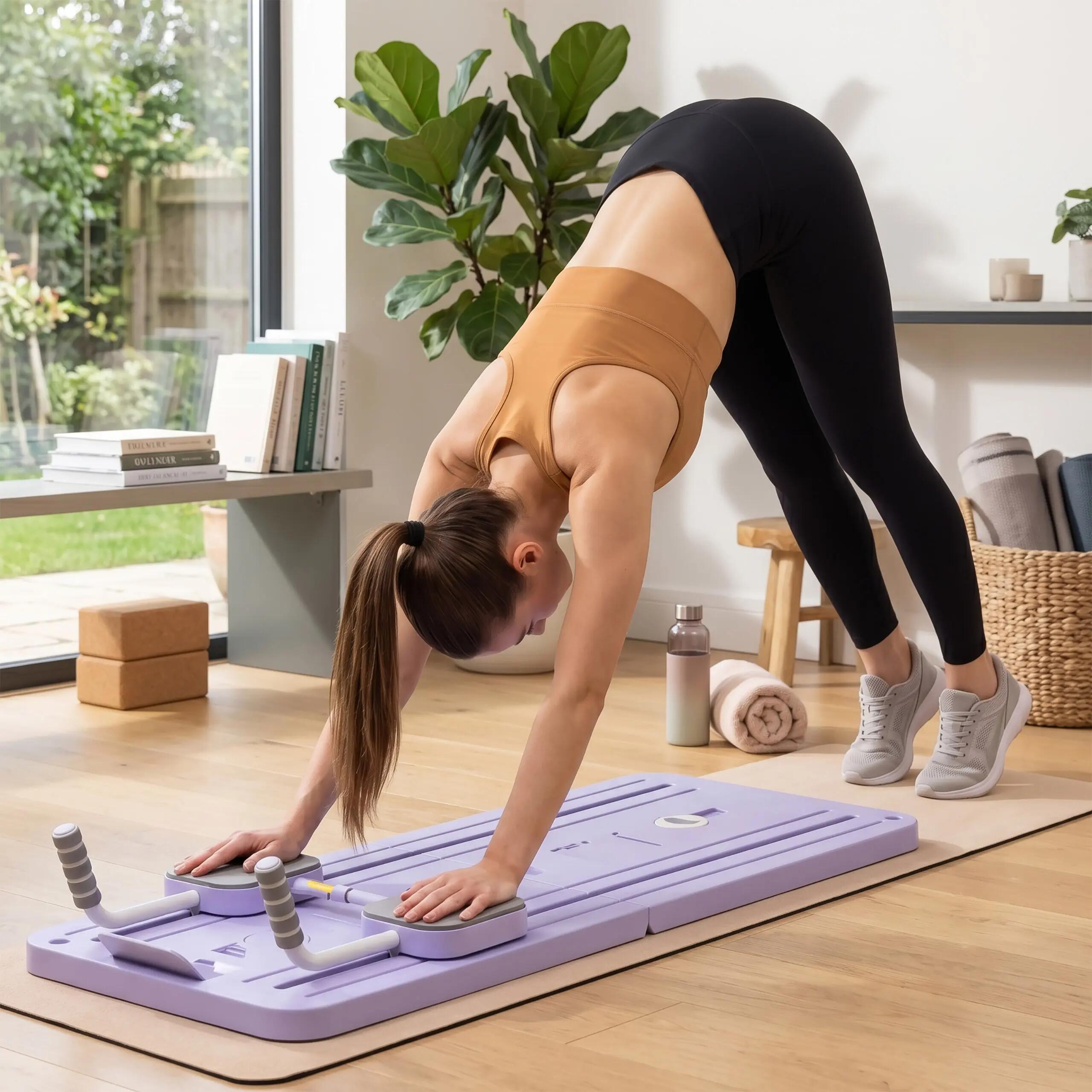 Reformer do pilatesu składany, wielofunkcyjna deska treningowa do ćwiczeń fitnes 7/7