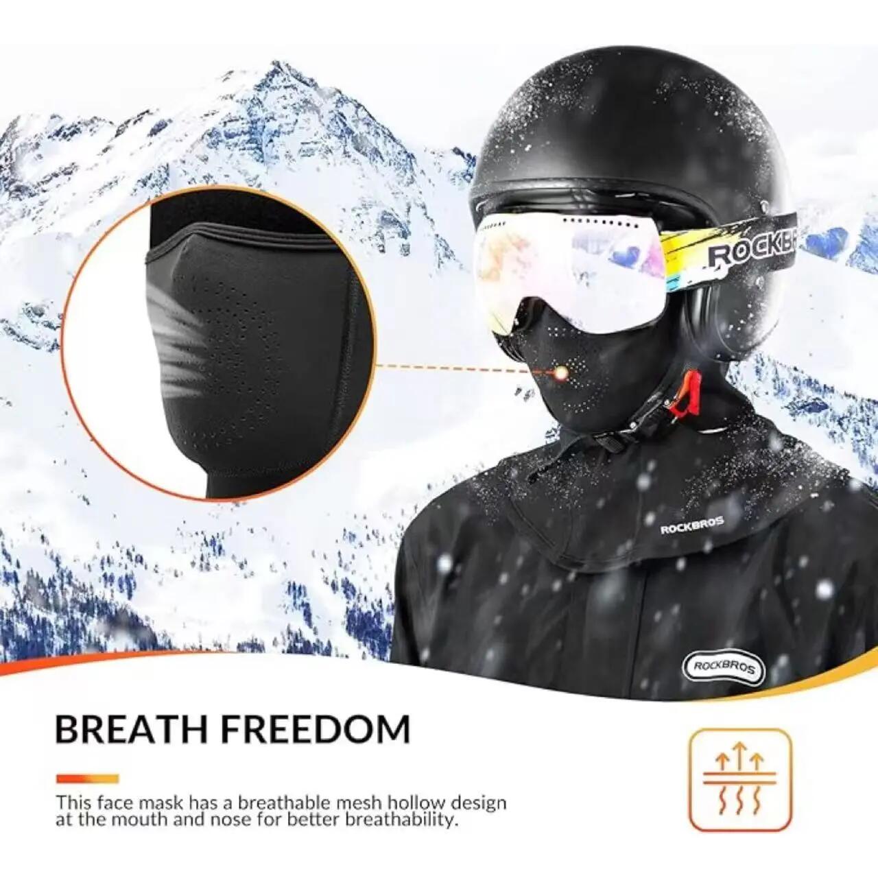 Sturmhaube Winter warm winddicht Polarfleece Brillenöffnung 5/6
