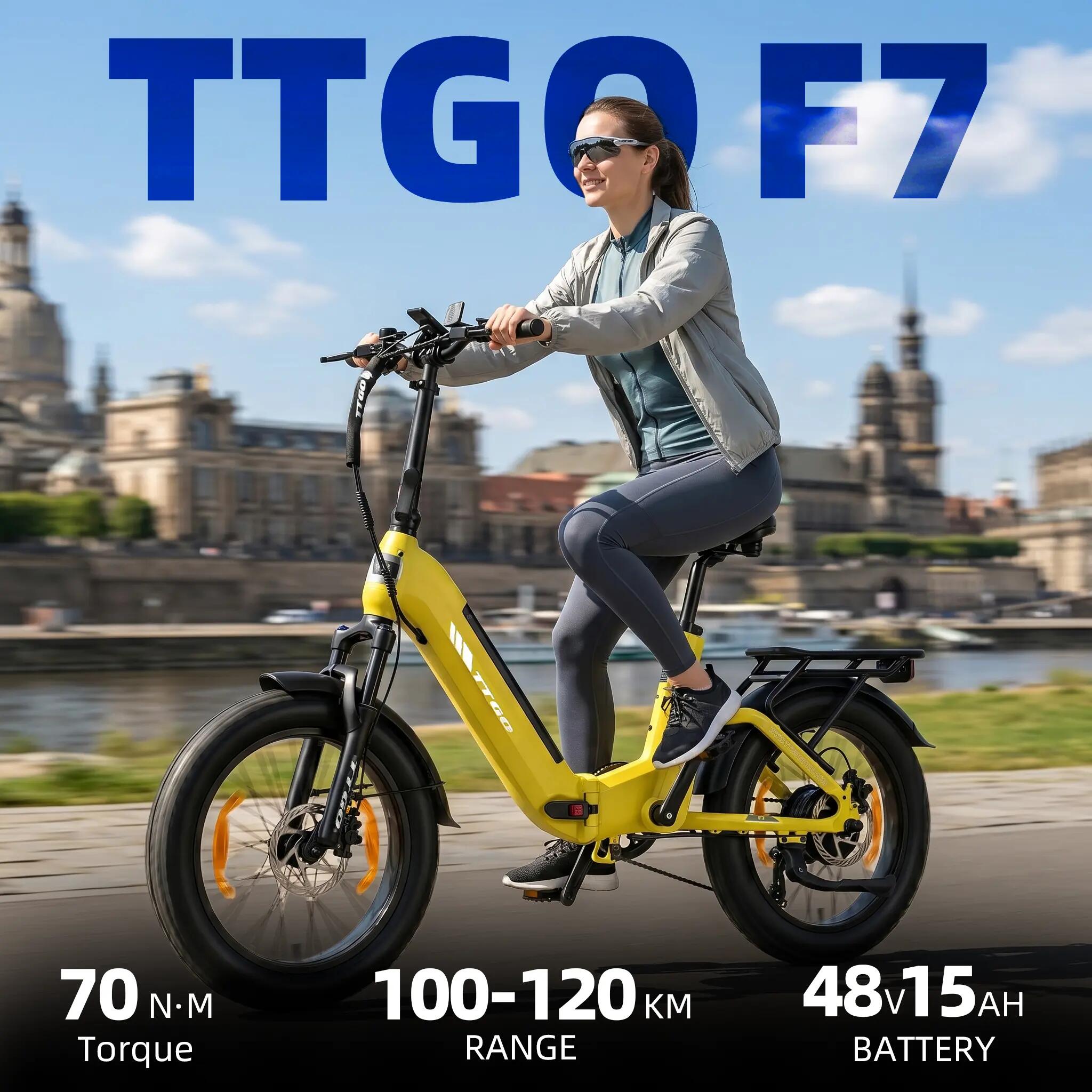 Vélo électrique pour adultes TTGO F7 Batterie 48V 15Ah Pneus 20 pouces 8/15