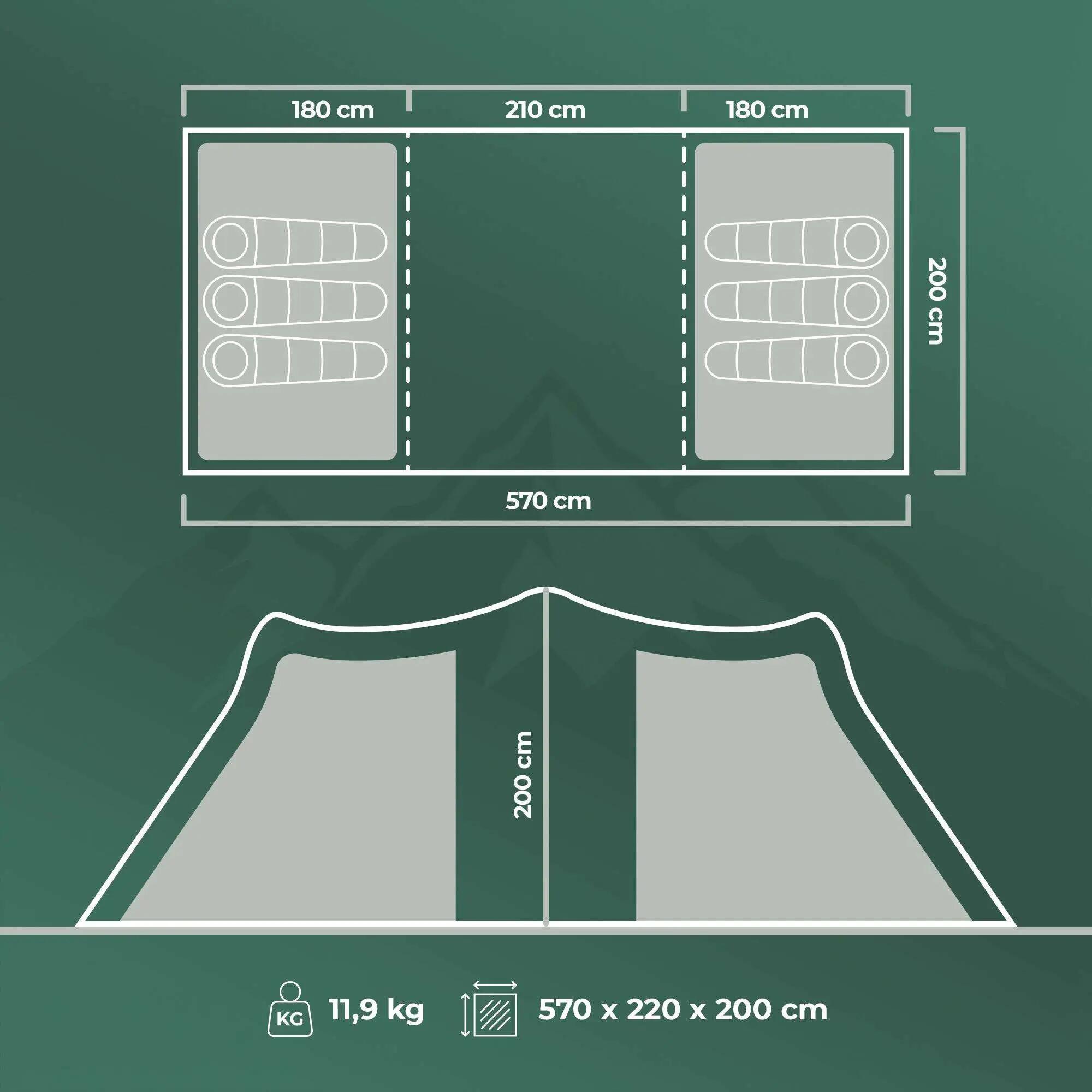 Tenda da campeggio KADVA Kavio 6 Plus 2/8