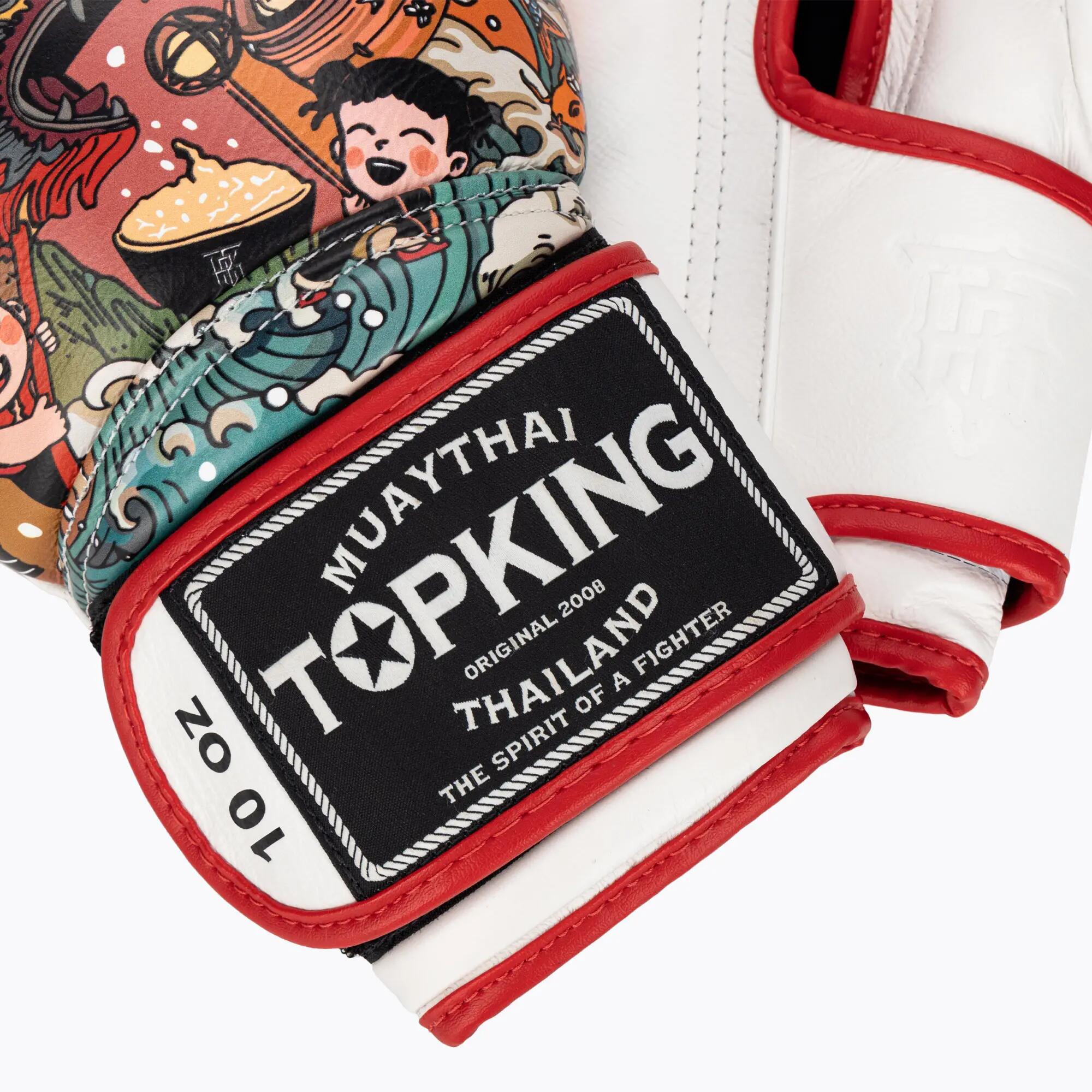 Top King Boxing Culture bokshandschoenen wit/rood TKBGCT-1C1 4/6