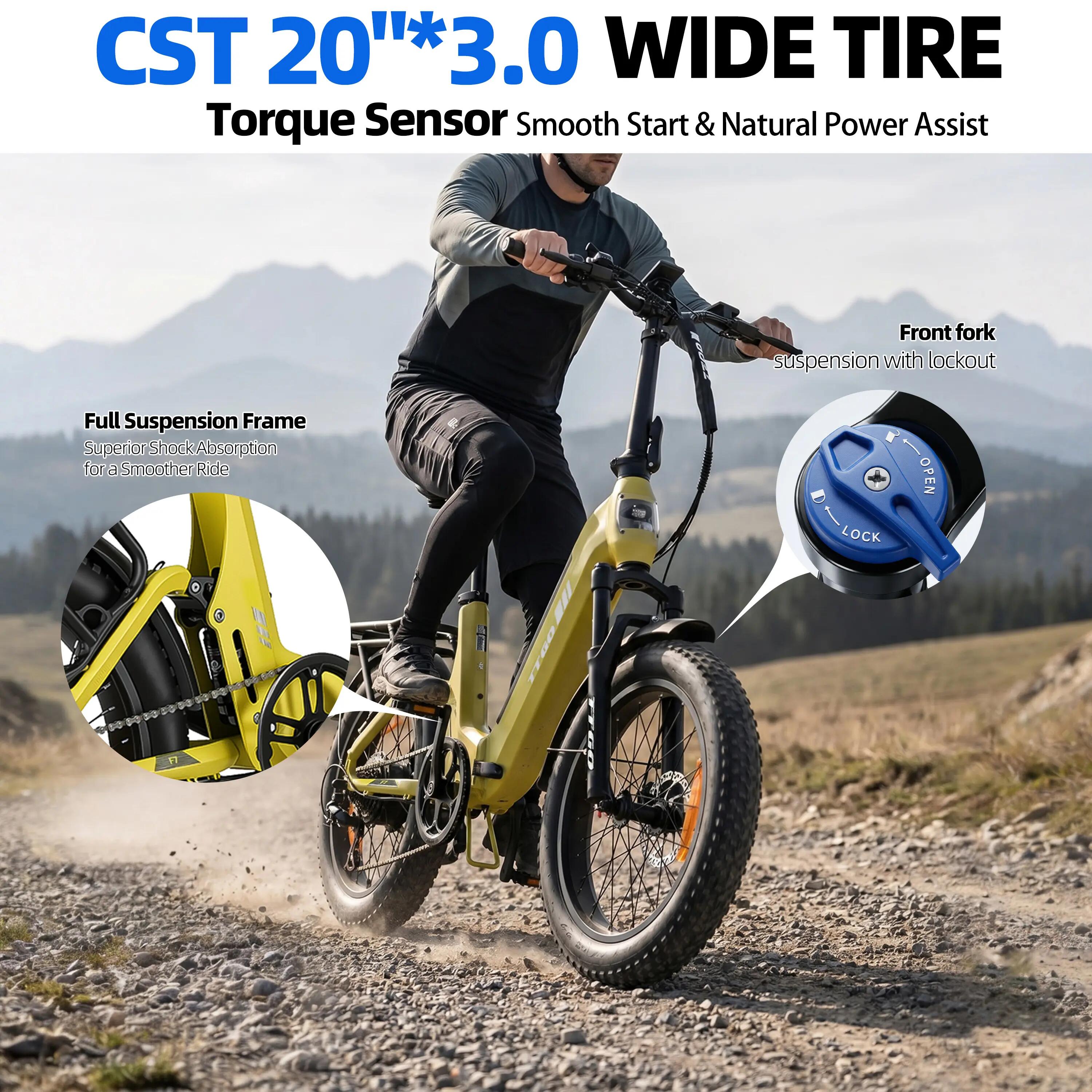 Vélo électrique pour adultes TTGO F7 Batterie 48V 15Ah Pneus 20 pouces 14/15