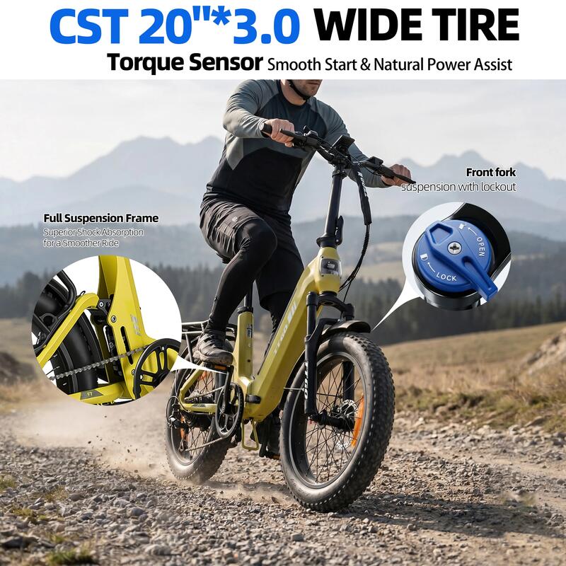 Bicicletă electrică pliabilă TTGO F7, baterie de 48 V 15 Ah, motor de 250 W