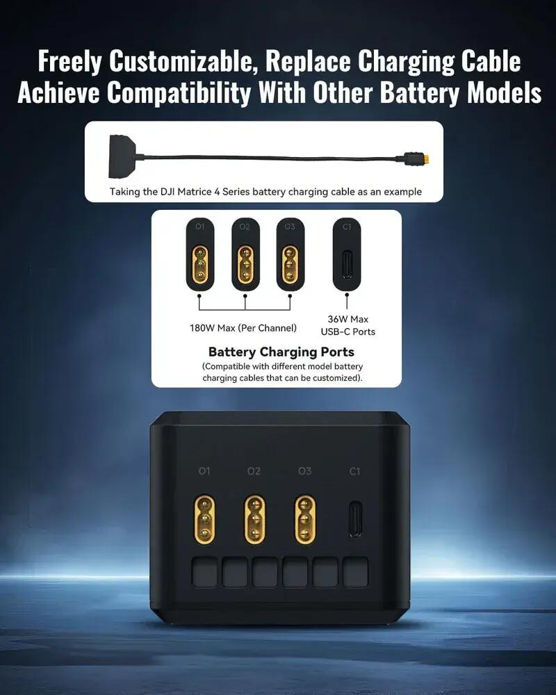 Ladezubehör - Charger - 3-in-1 Charging Hub - LKTOP Matrice 4 - schwarz 2/5