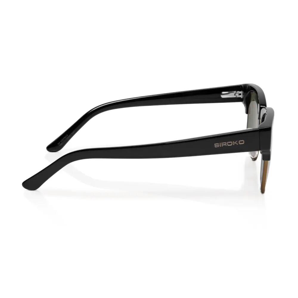 Lunettes de soleil carrées Homme et Femme New York Black Noir 4/6